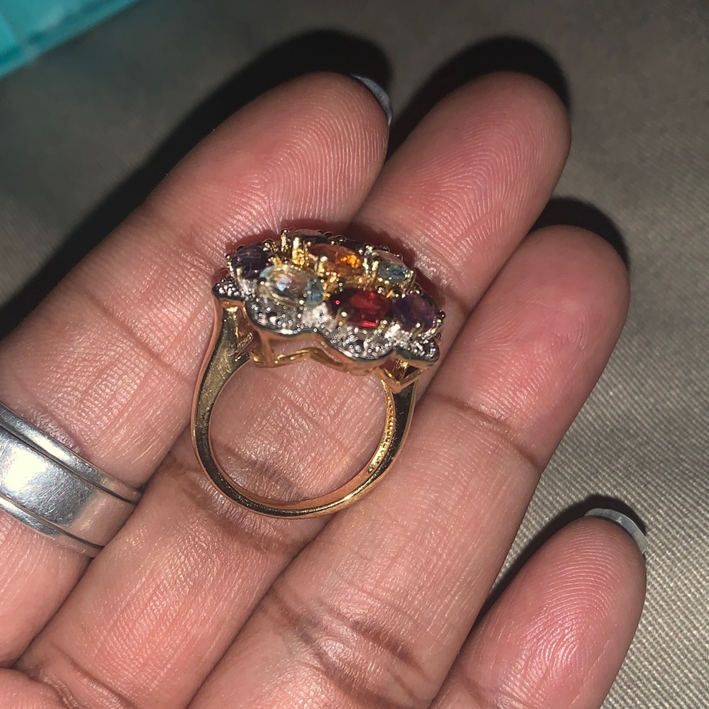 Multicolor Gemstone Cluster Ring - image 2